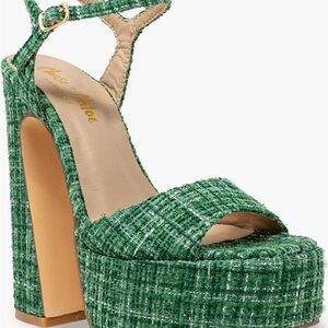 Green Platform Sandals